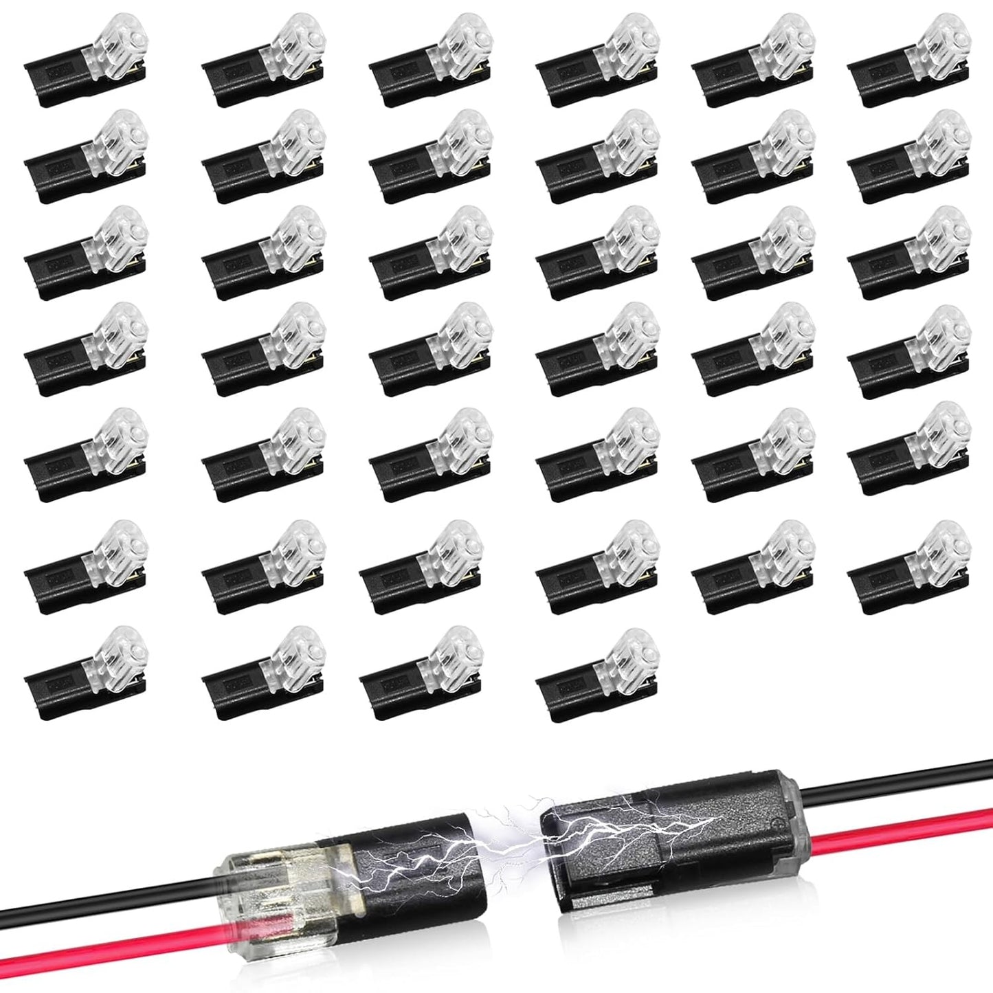 Conectores de tira de luz LED de 2 pines con conector enchufable de doble cable