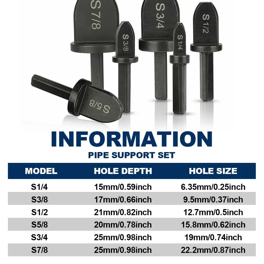GJANSH Swaging Tool Drill Bit Set, HVAC Repairing Set Air Conditioner Copper Pipe Reamer, Manual Pipe Swage Tool Drill Bit Soft Copper tubing 1/4'', 3/8'',1/2'', 5/8'',3/4'',7/8'' Bits Set