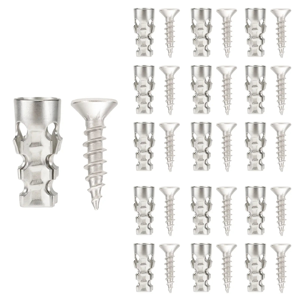 GJANSH 6*14mm Door Hinge Thread Repair Screws, 30Pack/60Pack Short Expansion Wall Anchors, Stripped Thread Repair Fixer for Cabinet, Tile, Stone and Partition Hinge Mounting