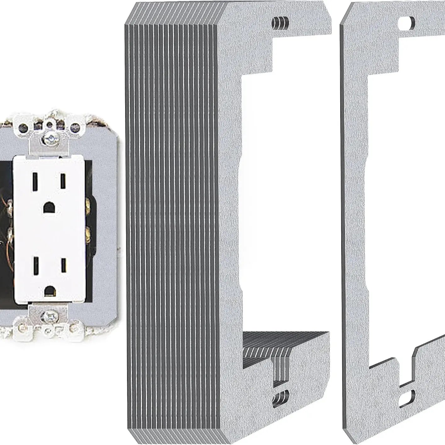 GJANSH 10 Pcs Wall Plate Spacer,Spacers for Electrical Outlets, Metal Flush Fit Device Leveling Plates for Electrical Outlet Repair, Fix Loose Outlets and Electrical Boxes