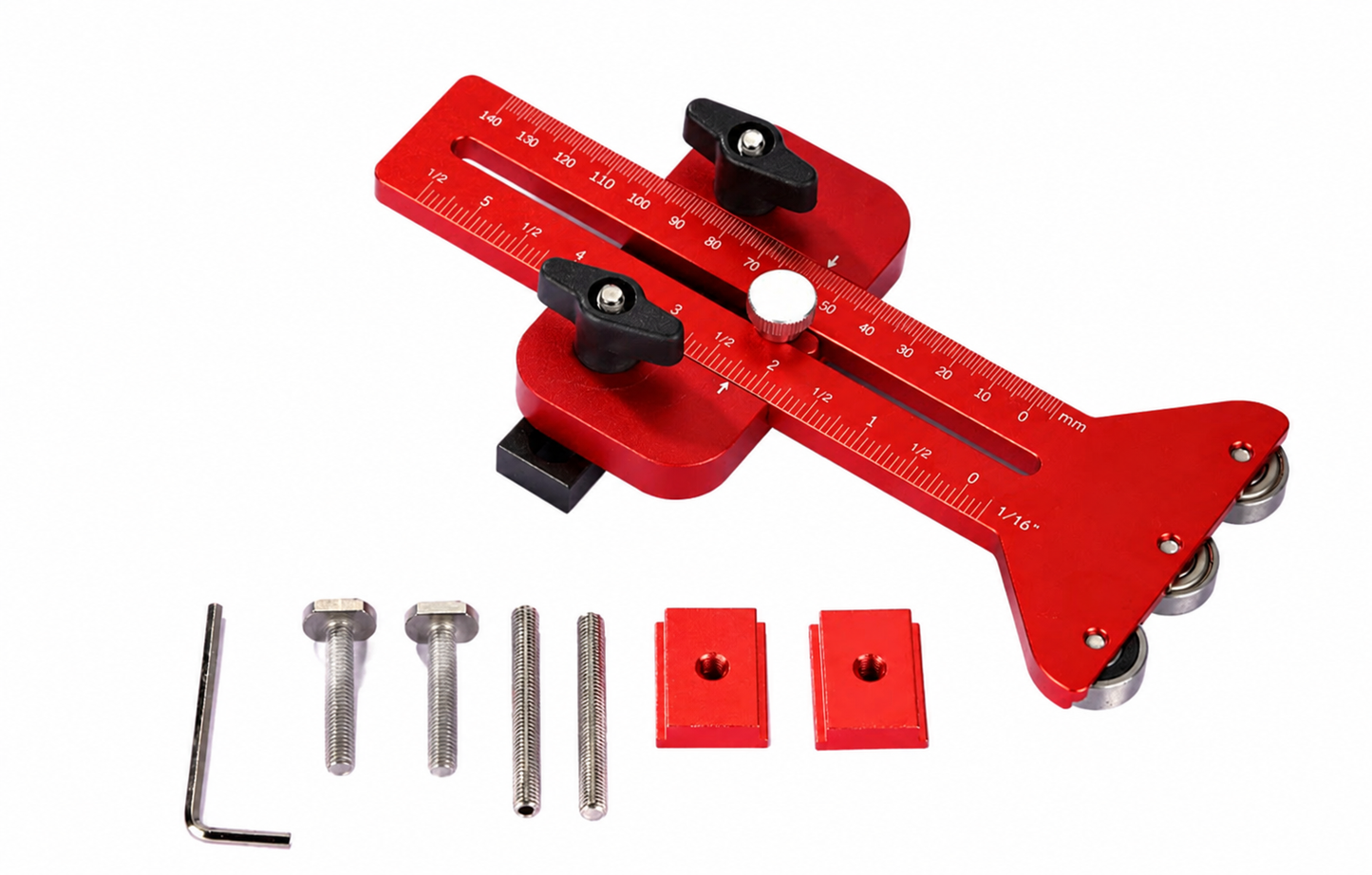 GJANSH Thin Rip Jig Safety One Way Roller Bearing 2 Pulleys Table Saw Jig Guide