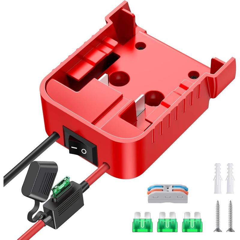 GJANSH for Power Wheel Adapter Compatible with Dewalt 20V Battery Converter Kit with Switch & Fuse & Wire Terminals & 12 AWG Wire for DIY RC Car Toys Robotics