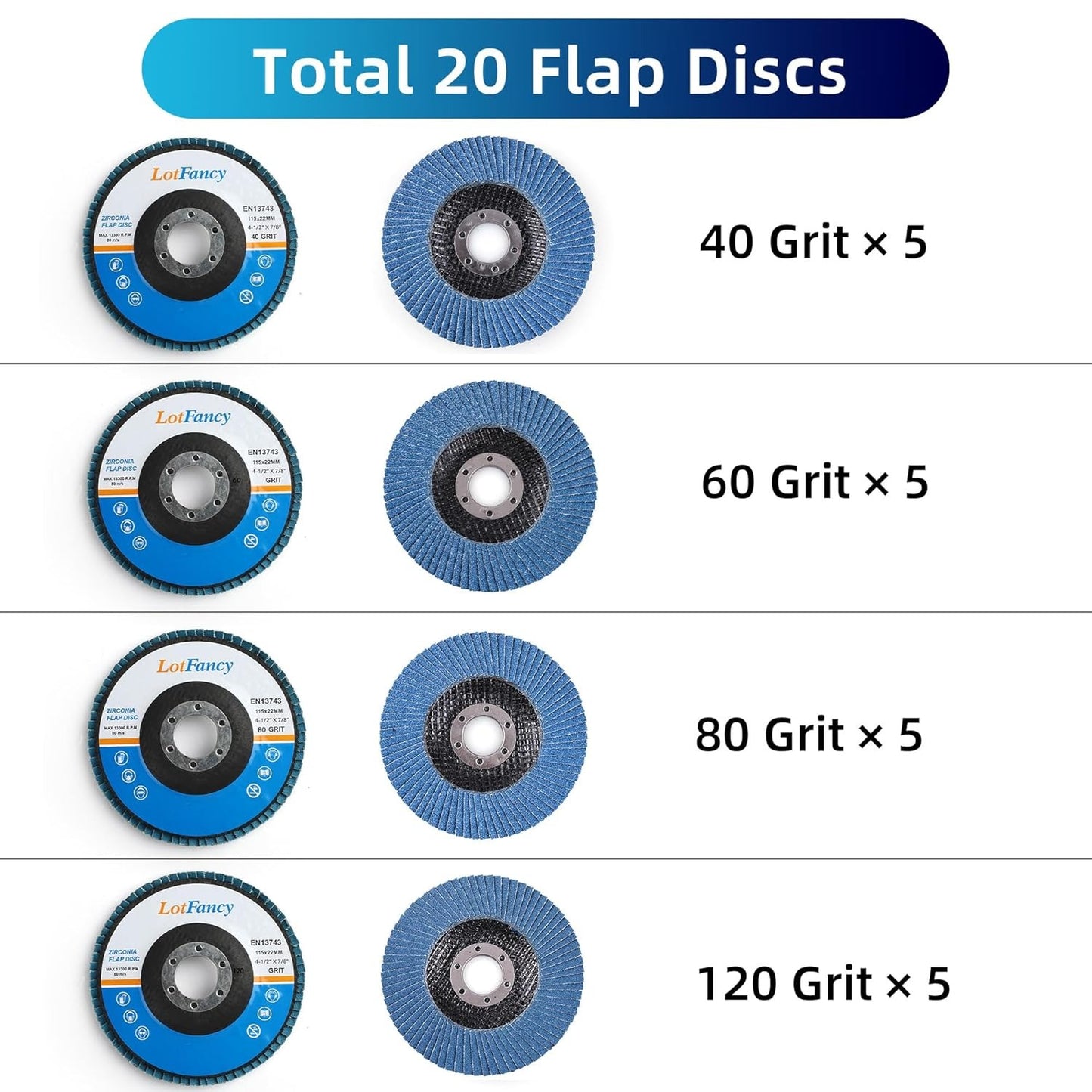 Disco de láminas, grano 40, T29, circonio