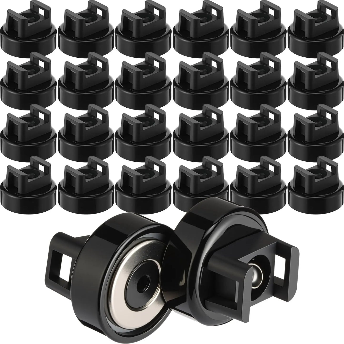 GJAHSH Heavy-Duty Magnetic Cable Tie Mounts, 22mm Magnetic Zip Tie Mount Bases, 22lbs Strong Magnetic Wire Holders and Cable Organizers for Home, Office, Marine, and Electrical Wire Management