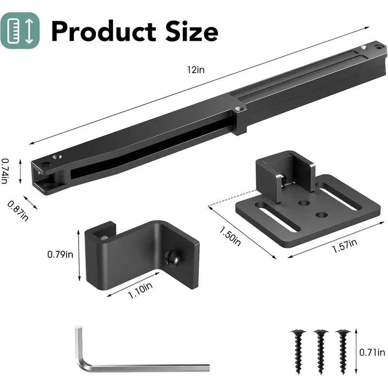 GJANSH Barn Door Soft Close Kit for 88-132 lbs Flat Track, 2 Pcs Hidden Track-Mounted Damper, Drill-Free Install, Prevents Door Bang, All Hardware & Instructions Included