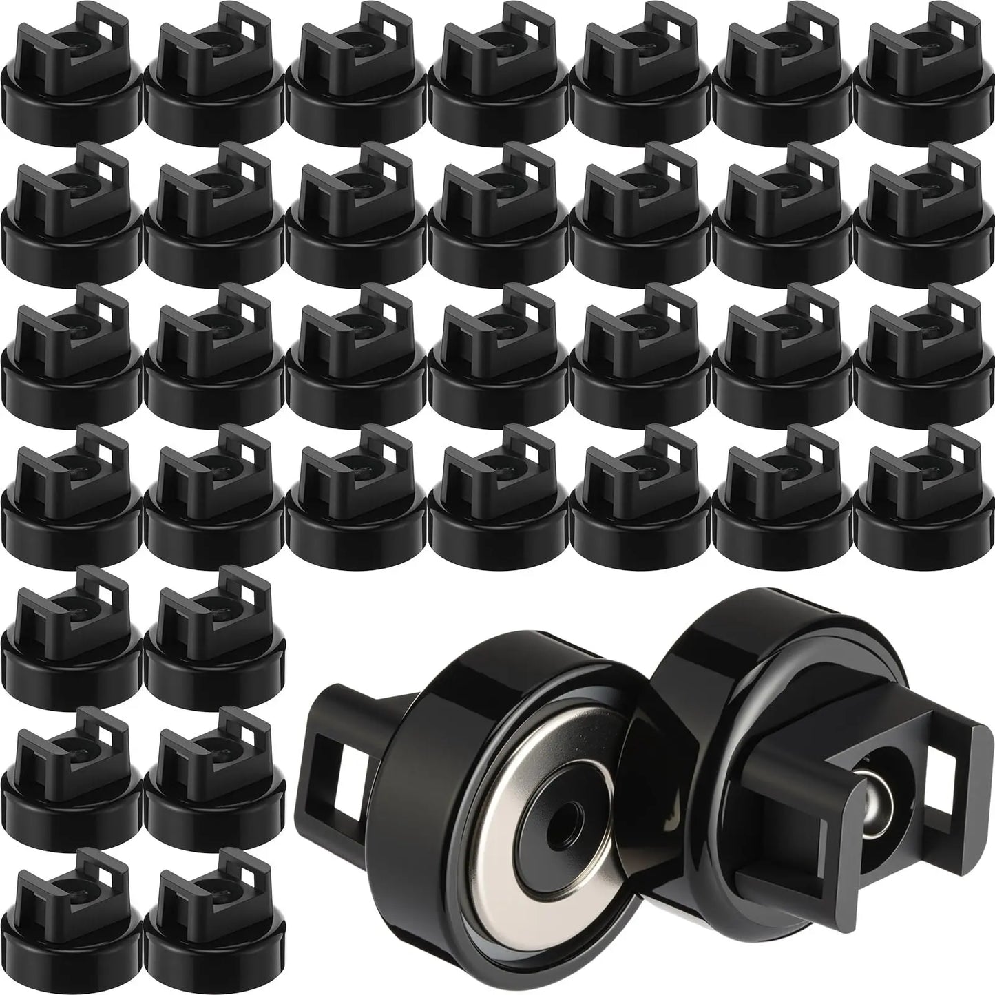 GJAHSH Heavy-Duty Magnetic Cable Tie Mounts, 22mm Magnetic Zip Tie Mount Bases, 22lbs Strong Magnetic Wire Holders and Cable Organizers for Home, Office, Marine, and Electrical Wire Management