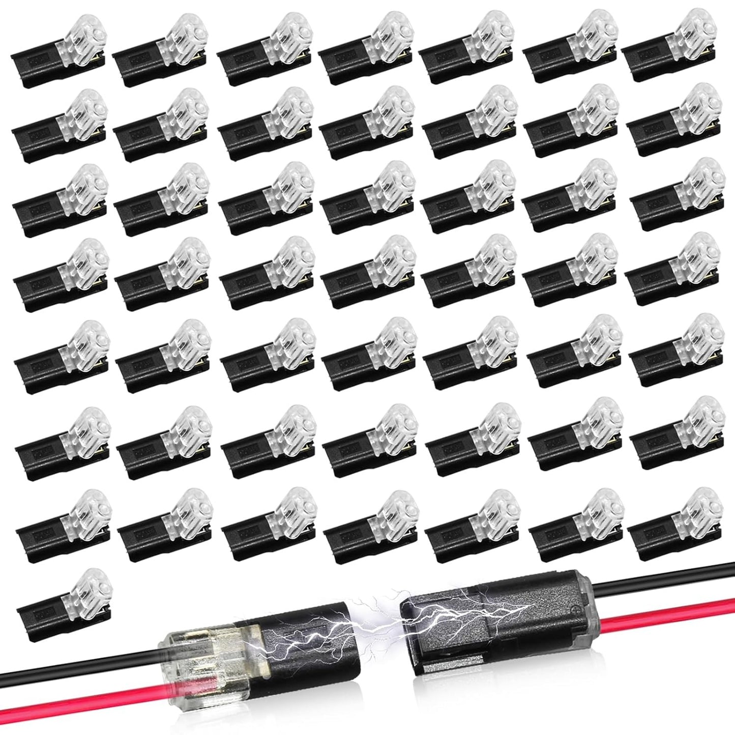 Conectores de tira de luz LED de 2 pines con conector enchufable de doble cable