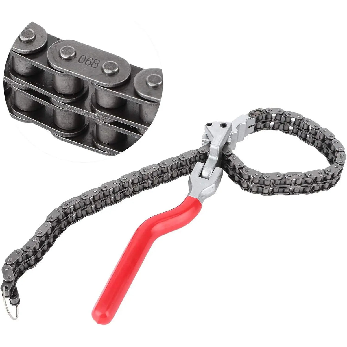 GJANSH Oil Filter Wrench / Chain-Style Wrench — Features a 13.8-inch long, adjustable handle and self-adjusting mechanism; suitable for automotive maintenance and removal tasks.