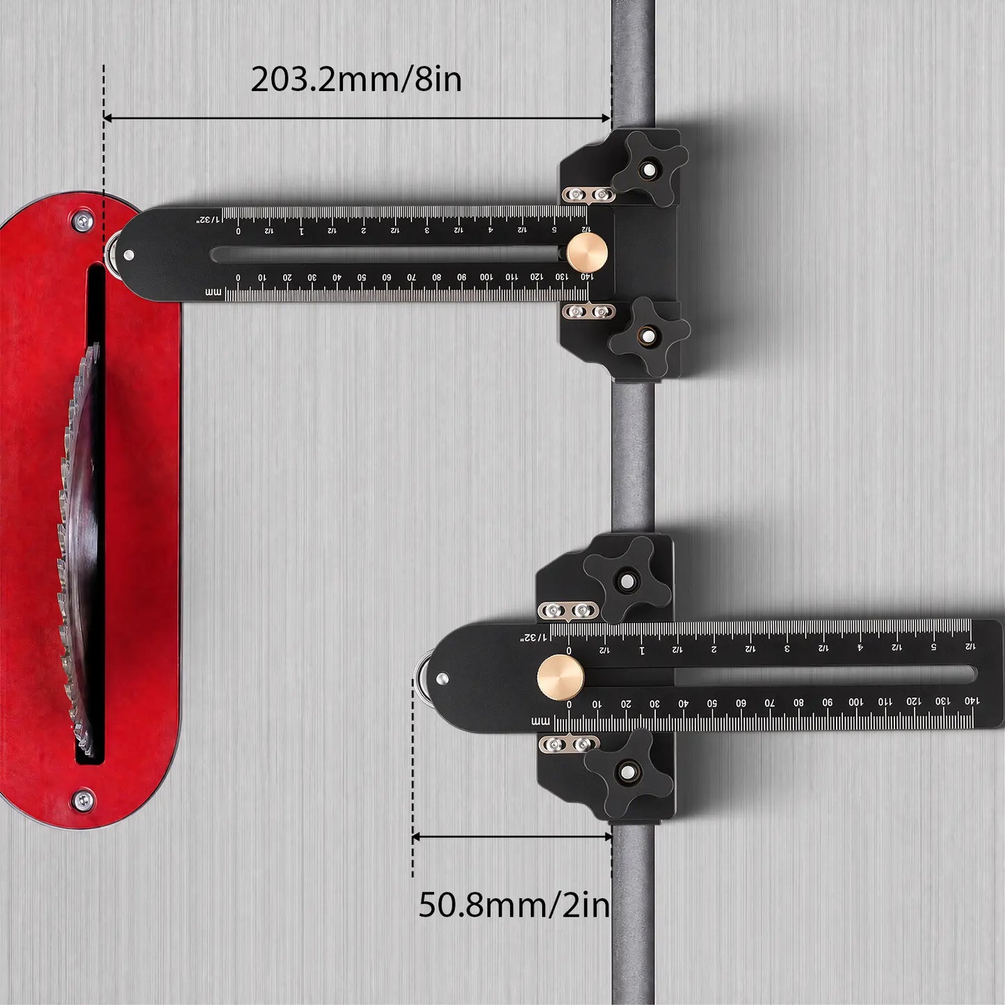 GJAHSH Fast Thin Ripping Guide for Table Saw, Precise Repetitive Narrow Cuts, Adjustable Thin Rip Jig Fits 3/4" x 3/8" T-Track & Miter Slot, Band Saw & Router Table Compatible
