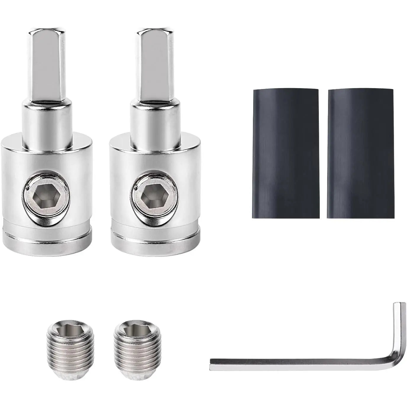 GJANSH 4PCS Heavy-Duty Car Stereo Audio Wire Reducer - 0 Gauge to 4 Gauge for Amp Input, AWG Pin Power & Ground Connection, Fits Most Cars