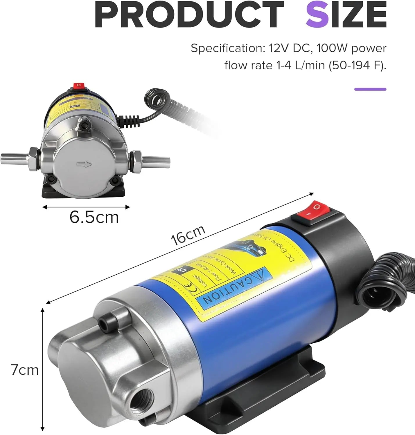 GJANSH 12V Self-Priming Electric Oil Extractor Pump Unit, Plug-and-Play Car Repair Tool for Cars, Includes Transmission Fluid Extraction Function