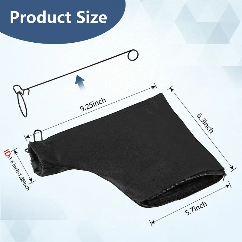 GJANSH Miter Saw Dust Bag for 255, 2 Pack Dust Collector Bags with Zipper and Wired Adjustable Stand, Compatible with Ryobi, Dewalt, Craftsman, Belt Sander, Fits 1-1/2" to 2" Dust Port Miter Saws