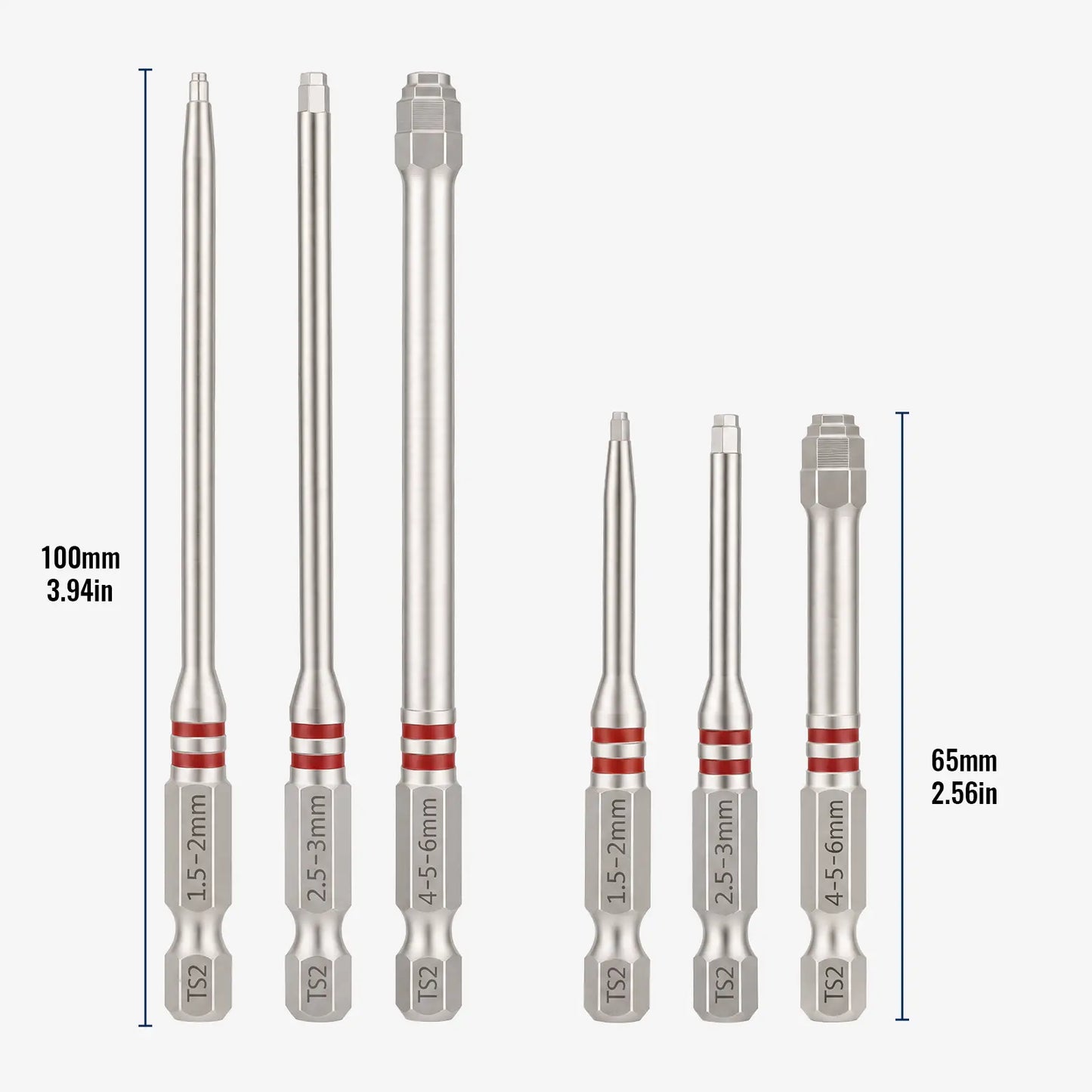 GJANSH Screwdriver Bits Set 6pcs with Magnetic Hex Shank Pagoda-Shaped Design in Multiple Sizes for Electric Drills and Wrenches