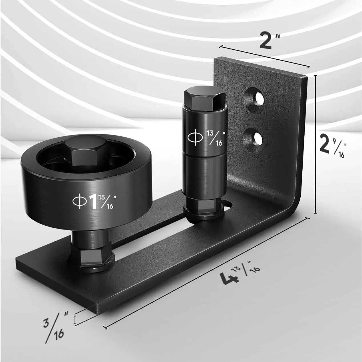 GJANSH 2 Pack Barn Door Floor Guide,8 Assemble Setup Options,Wall Mount System,Adjustable Stay Roller,Flush Flat Bottom Design