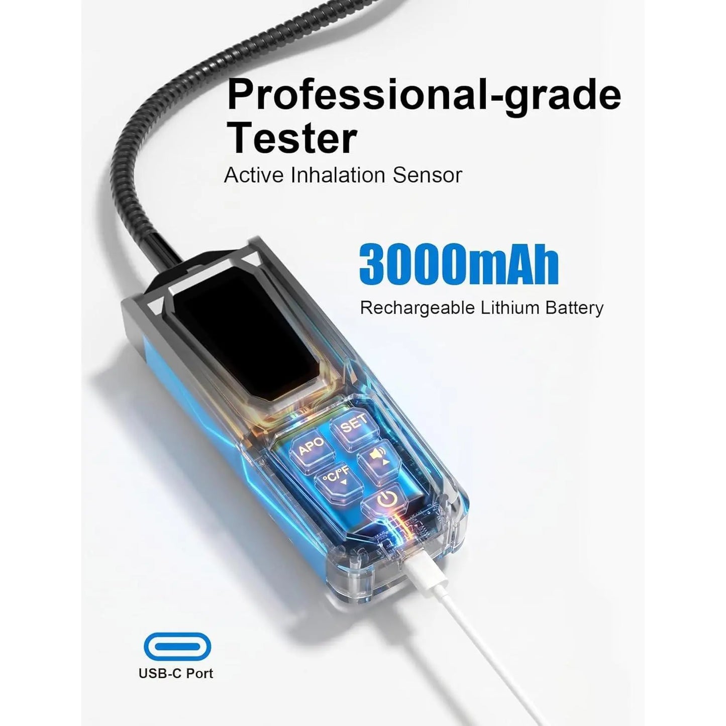 GJANSH Freon Leak Detector, HVAC Freon Leak Detector, Automotive AC Leak Detection Kit, Sensitive AC Leak Detector HVAC for R12 R22 R134a R1234 R1234yf R600a R410a CFCs HCFCs HFCs HFOs HCs