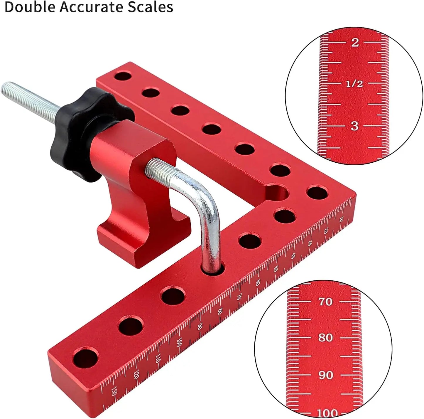 GJANSH Corner Clamp for Woodworking,90 Degree Right Angle Clamps，4 Pack 5.5" x 5.5" Aluminum Alloy Woodworking Carpenter, Positioning Clamping Square Tool for Picture Frames, Boxes, Cabinets or Drawers