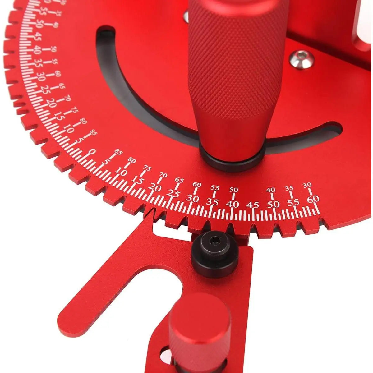 GJANSH Red Precision Miter Gauge for Table Saw, Band Saw & Router Table – Heavy Duty Aluminum Fence, 45/90 Degree Angle Stop, Crosscutting & Woodworking Sled Replacement