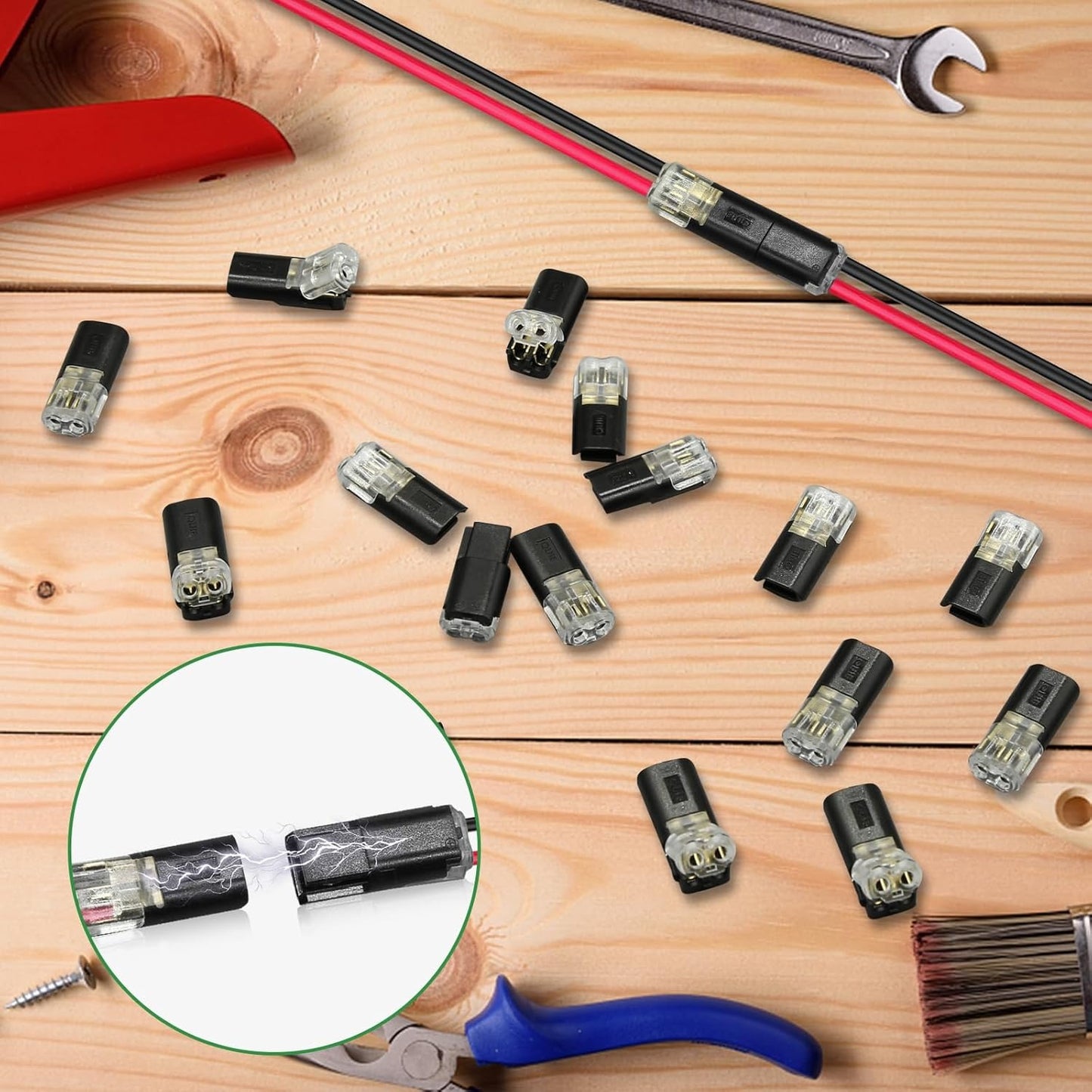 Conectores de tira de luz LED de 2 pines con conector enchufable de doble cable
