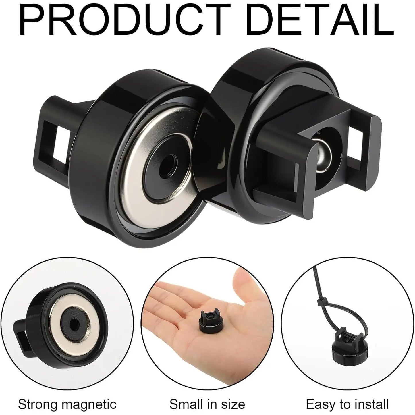 GJAHSH Heavy-Duty Magnetic Cable Tie Mounts, 22mm Magnetic Zip Tie Mount Bases, 22lbs Strong Magnetic Wire Holders and Cable Organizers for Home, Office, Marine, and Electrical Wire Management