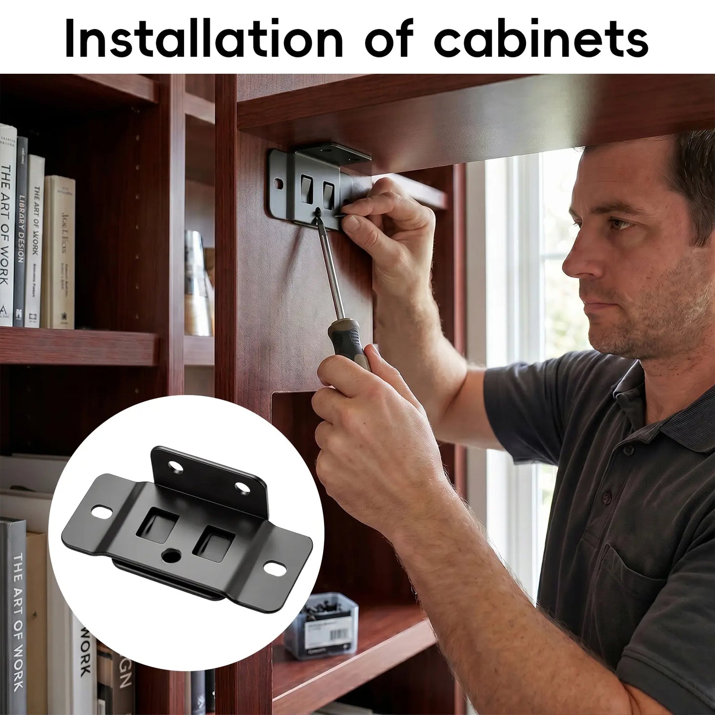 GJANSH 8 Pack Quick Fitting Furniture Joint Bracket, Duty Corner Brace Joint Right Angle Bracket, Stainless Steel Furniture Corner Connectors with Screws for Drawers, Cabinets, Tables, and Chairs