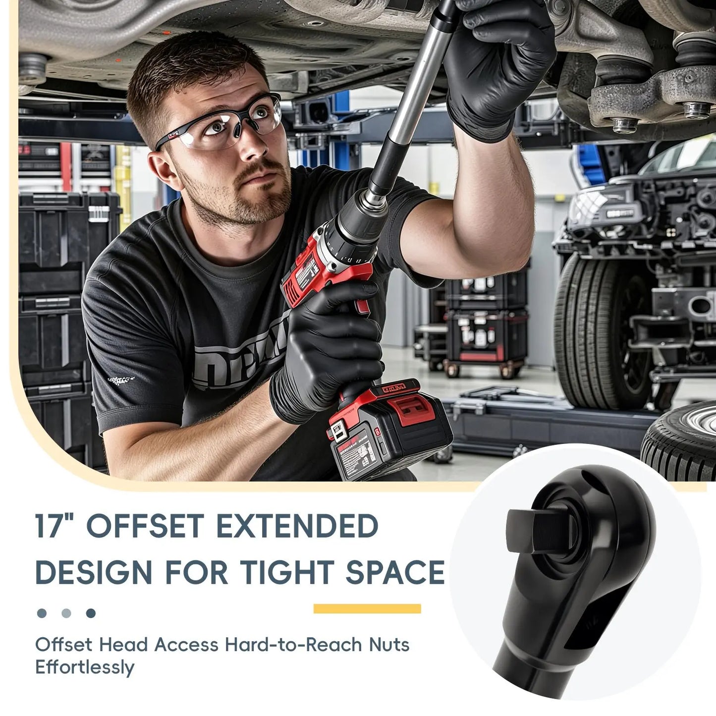GJANSH 1/2in Wrench Extend Rod, Ni Cr Alloy Steel Multifunctional Universal Wrench Extender, Compact Size and Lightweight Design, for Fastening Tasks,SnapFixMate,fathersdaygift