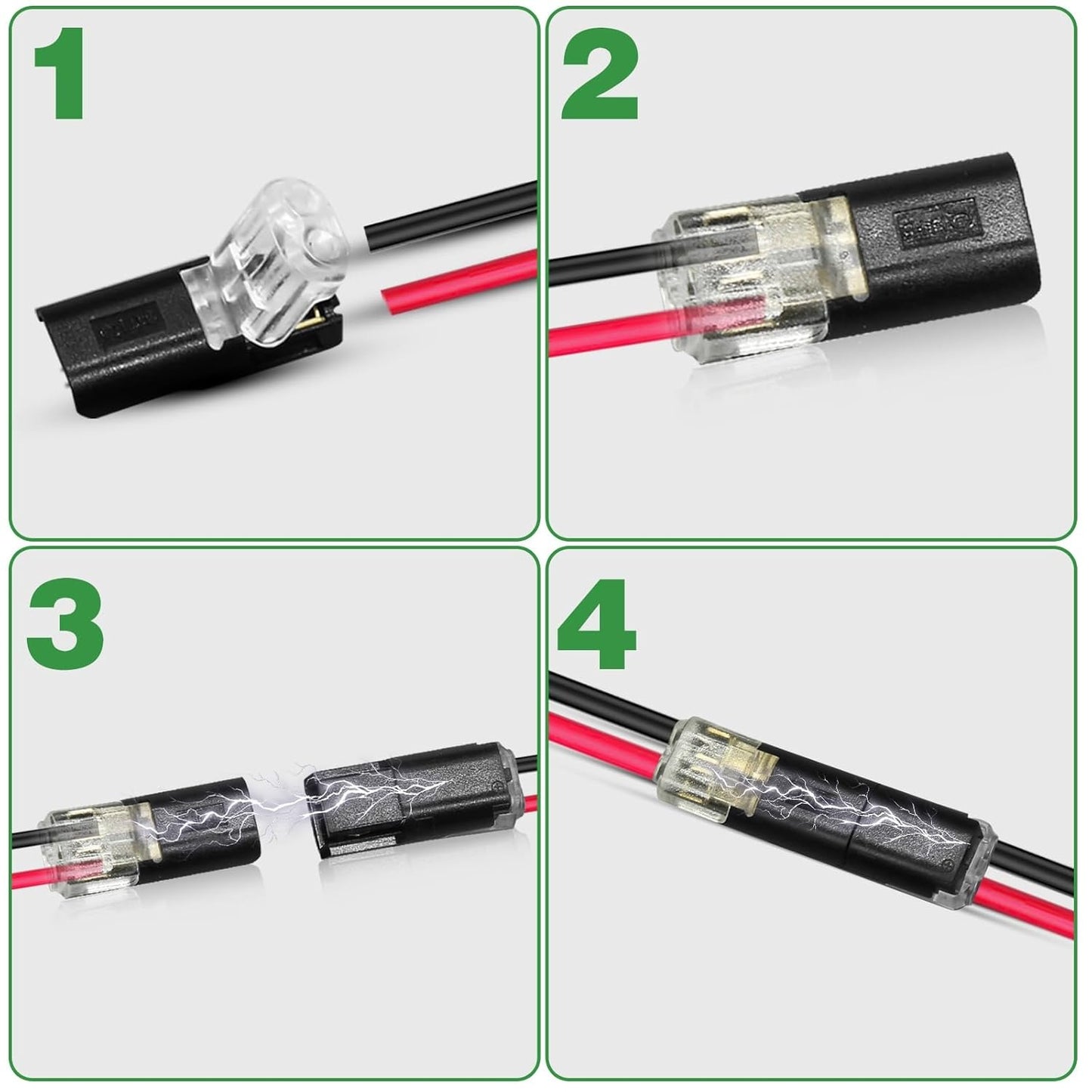 Conectores de tira de luz LED de 2 pines con conector enchufable de doble cable