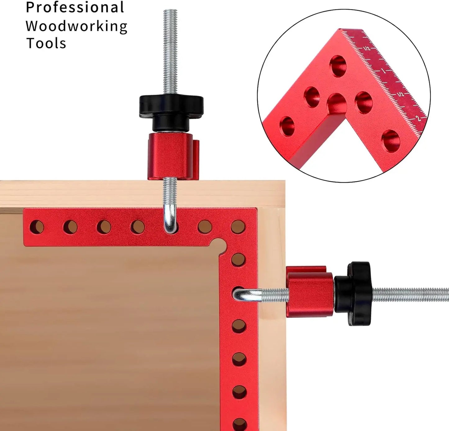 GJANSH Corner Clamp for Woodworking,90 Degree Right Angle Clamps，4 Pack 5.5" x 5.5" Aluminum Alloy Woodworking Carpenter, Positioning Clamping Square Tool for Picture Frames, Boxes, Cabinets or Drawers