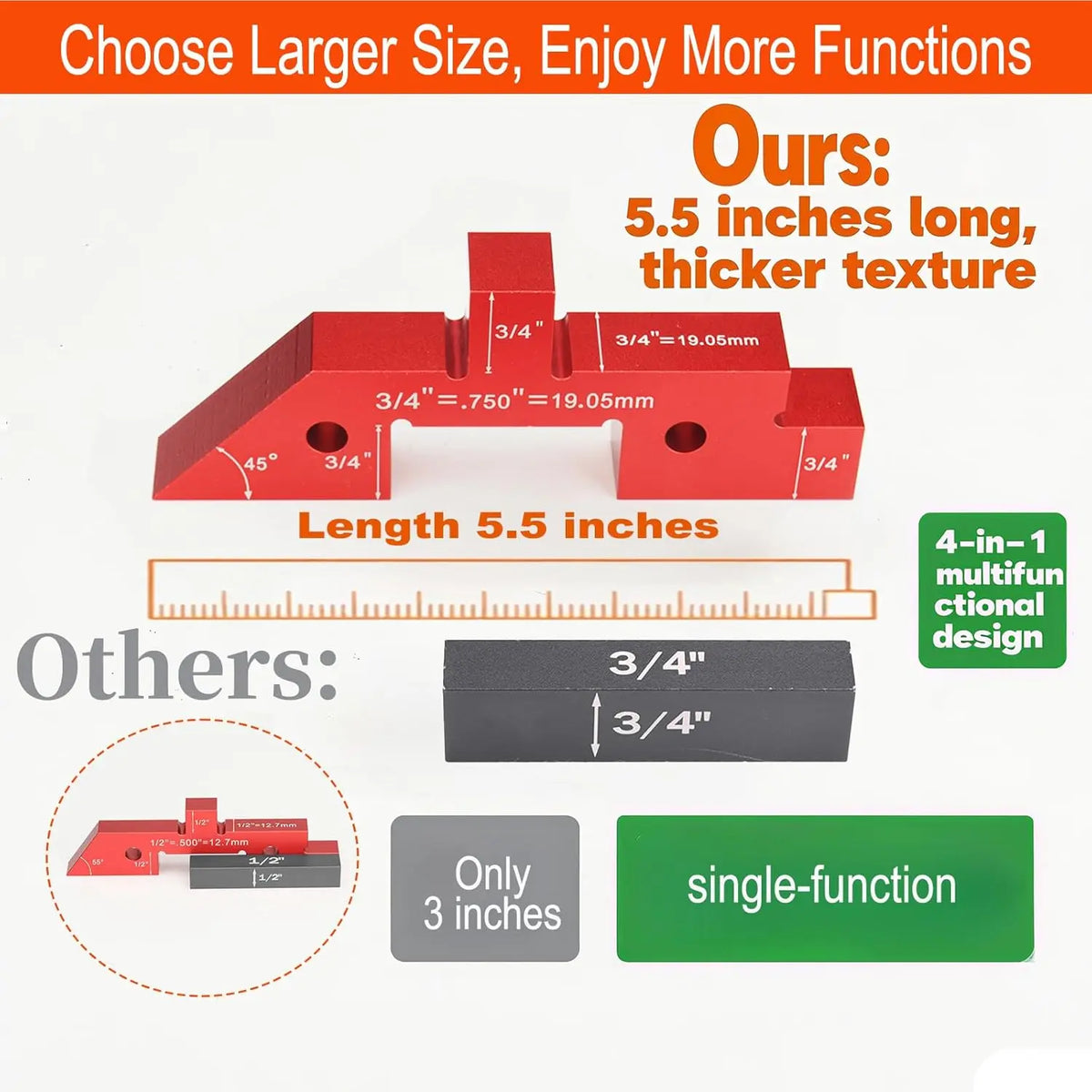 GJANSH Table Setup Blocks for Woodworking, Aluminum Alloy Precision Set up Bars, Precision Height, Depth, Angle & Fence Alignment Gauge Set - Router and Saw Accessories with Storage Case