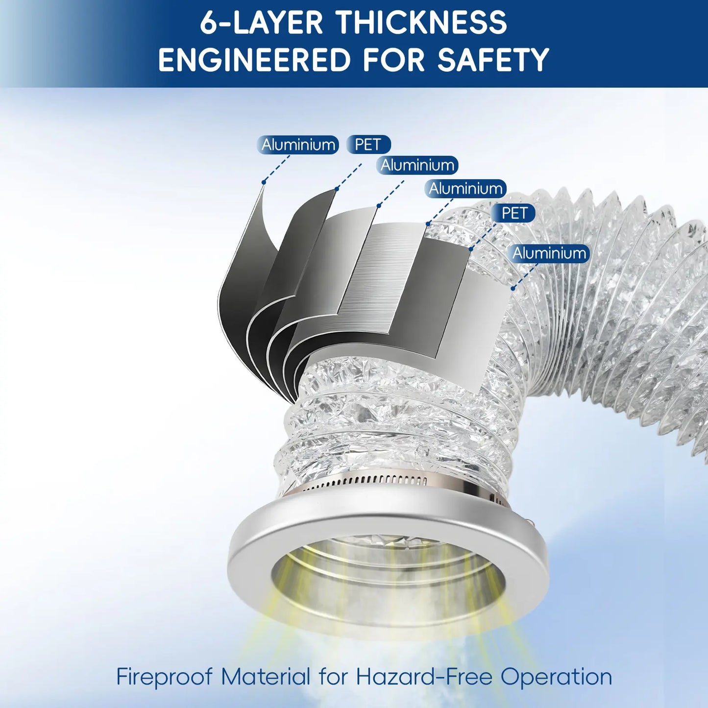 GJANSH Magnetic Dryer Vent Connector Kit Dryer Vent Hose for Quick Connection and Disconnection Strong Magnet Self-Alignment Airtight Seal for Secure & Efficient Dryer Airflow Universal 2.6ft 4" Duct