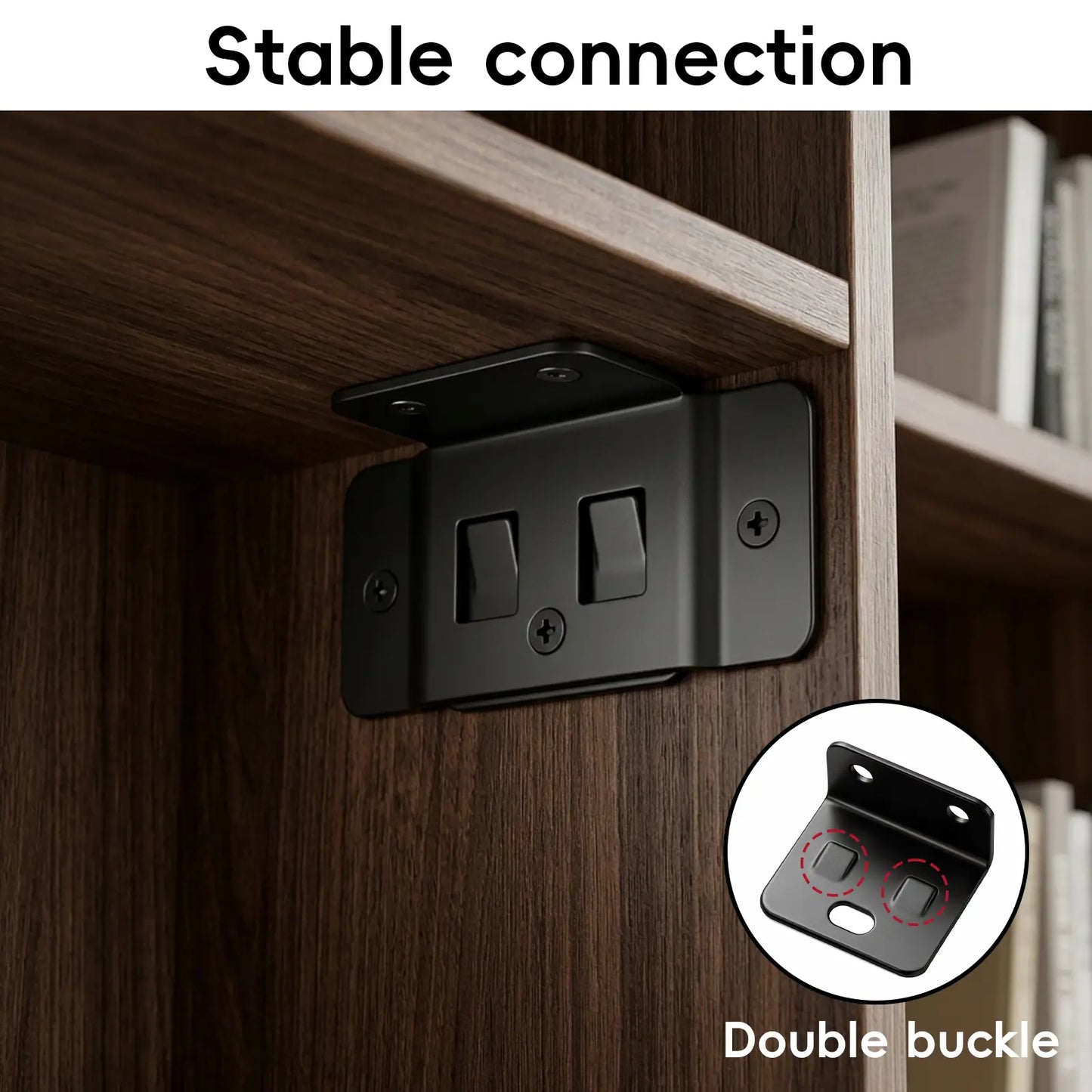 GJANSH 8 Pack Quick Fitting Furniture Joint Bracket, Duty Corner Brace Joint Right Angle Bracket, Stainless Steel Furniture Corner Connectors with Screws for Drawers, Cabinets, Tables, and Chairs