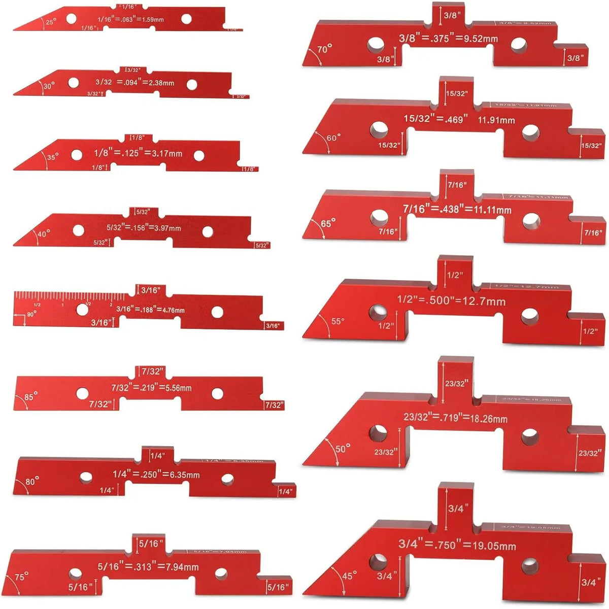 GJANSH Table Setup Blocks for Woodworking, Aluminum Alloy Precision Set up Bars, Precision Height, Depth, Angle & Fence Alignment Gauge Set - Router and Saw Accessories with Storage Case