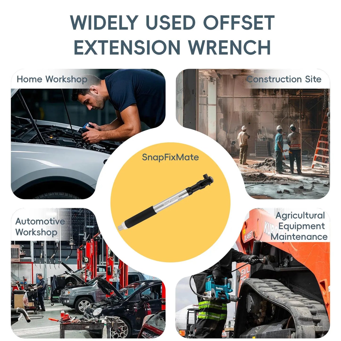 GJANSH 1/2in Wrench Extend Rod, Ni Cr Alloy Steel Multifunctional Universal Wrench Extender, Compact Size and Lightweight Design, for Fastening Tasks,SnapFixMate,fathersdaygift