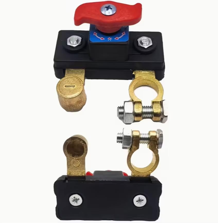 Interruptor de desconexión de batería de 12 V 24 V, interruptor de corte de batería de alta conductividad, interruptor de apagado de batería giratorio manual de cobre puro para control de energía de coche, camión, RV, barco