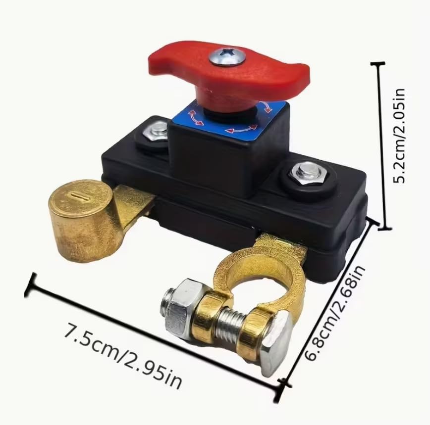 Interruptor de desconexión de batería de 12 V 24 V, interruptor de corte de batería de alta conductividad, interruptor de apagado de batería giratorio manual de cobre puro para control de energía de coche, camión, RV, barco
