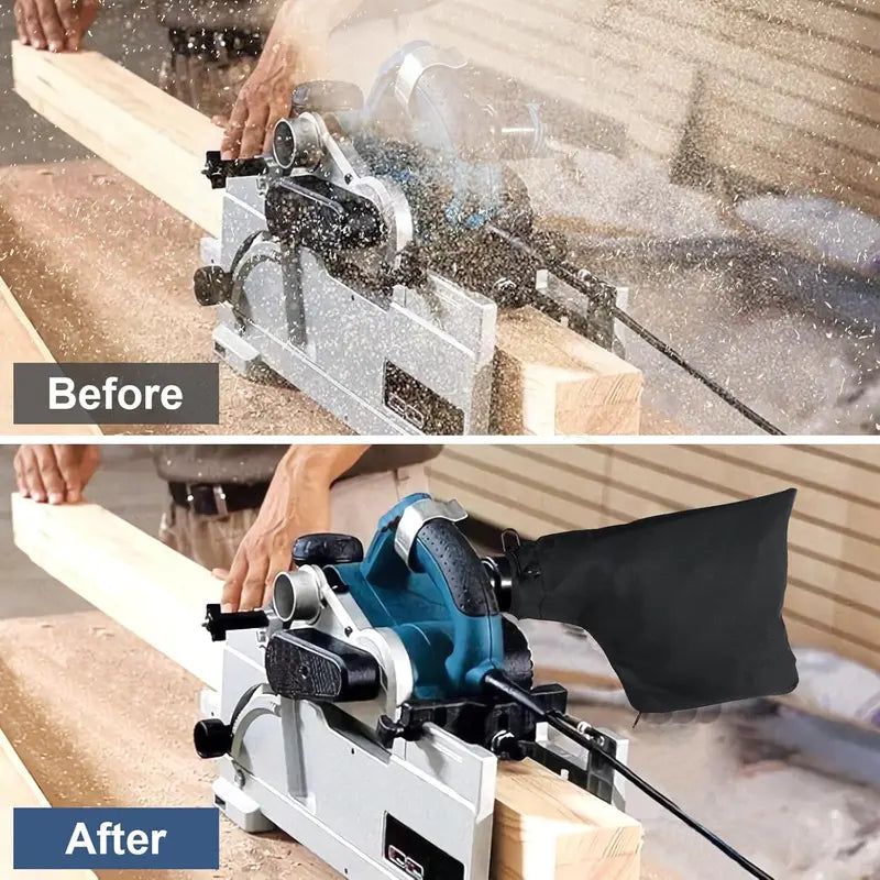 GJANSH Miter Saw Dust Bag for 255, 2 Pack Dust Collector Bags with Zipper and Wired Adjustable Stand, Compatible with Ryobi, Dewalt, Craftsman, Belt Sander, Fits 1-1/2" to 2" Dust Port Miter Saws