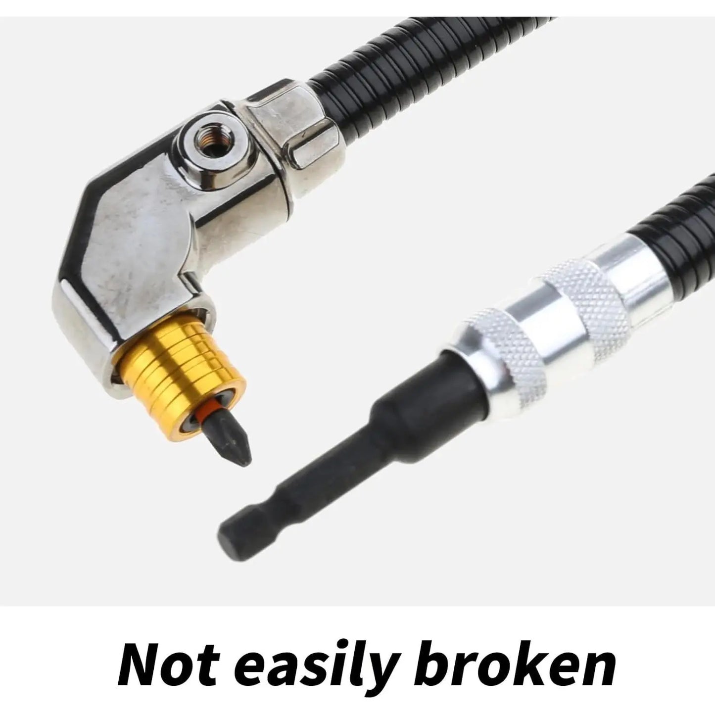 GJAHSH 90-Degree Right Angle Drill Attachment, Swivel Corner Drill Adapter Tool for Confined Spaces, Heavy-Duty Electric Drill Extension for Furniture, Closets, and Woodworking