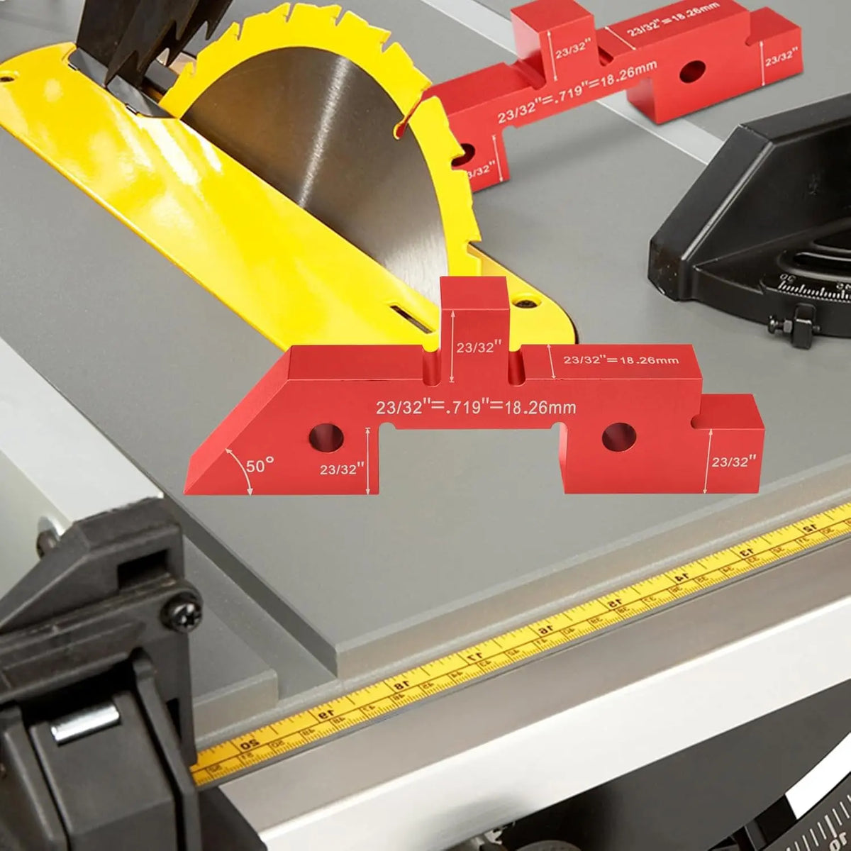 GJANSH Table Setup Blocks for Woodworking, Aluminum Alloy Precision Set up Bars, Precision Height, Depth, Angle & Fence Alignment Gauge Set - Router and Saw Accessories with Storage Case