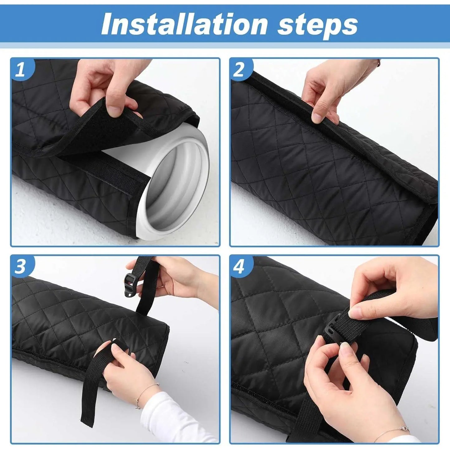 GJANSH 2 Pcs Air Conditioner Hose Cover Wrap - Ac Hose Duct Vent Insulation Sleeve Insulated Cover for Portable Ac for 5" & 5. 9" Diameter 60" Long Exhaust Hoses Tube (Black),fathersdaygift