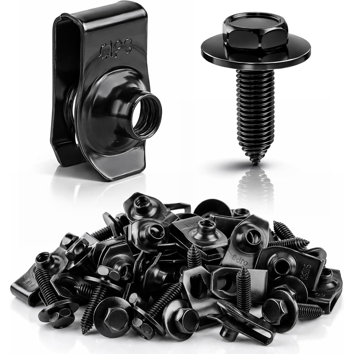50PCS 1/4 Body Bolts & U-Nut Clips Kit