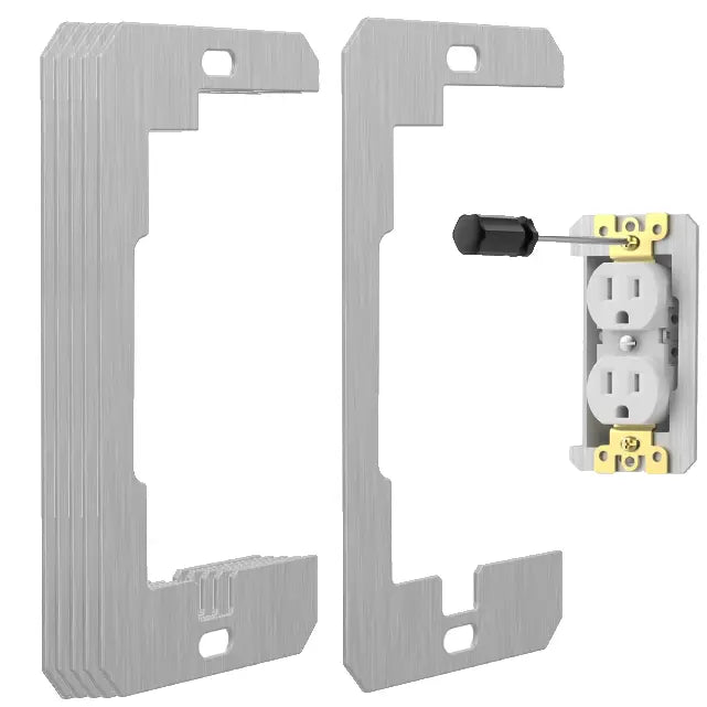GJANSH 10 Pcs Wall Plate Spacer,Spacers for Electrical Outlets, Metal Flush Fit Device Leveling Plates for Electrical Outlet Repair, Fix Loose Outlets and Electrical Boxes