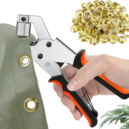 GJANSH Professional Grommets Kit, Multi-Functional Grommet Handheld Pliers, 3/8 Inch Heavy-Duty Portable Eyelet Setter Tool, for Punching Round Holes In Leather, Belts, Tarps, Fabric