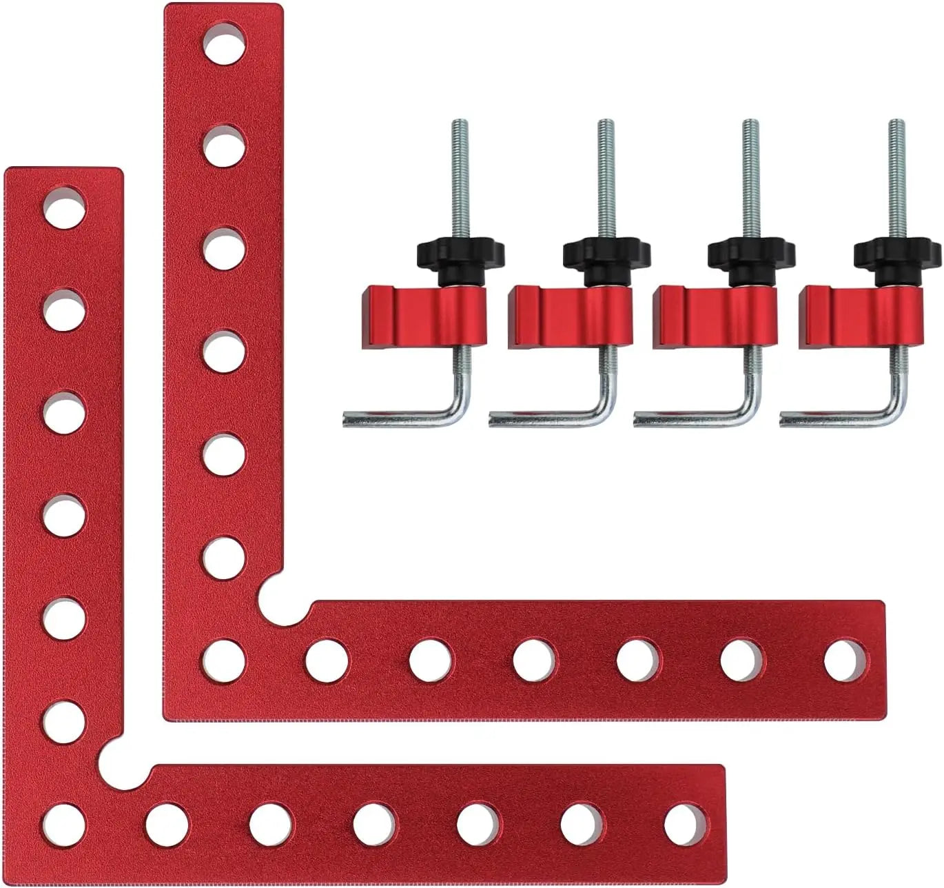 GJANSH Corner Clamp for Woodworking,90 Degree Right Angle Clamps，4 Pack 5.5" x 5.5" Aluminum Alloy Woodworking Carpenter, Positioning Clamping Square Tool for Picture Frames, Boxes, Cabinets or Drawers