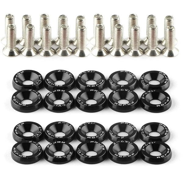 GJANSH 20Pcs/Set Bumper Fender Washers Engine Bay Dress Up Bolts Fasteners M6 JDM Fender Washer Kit