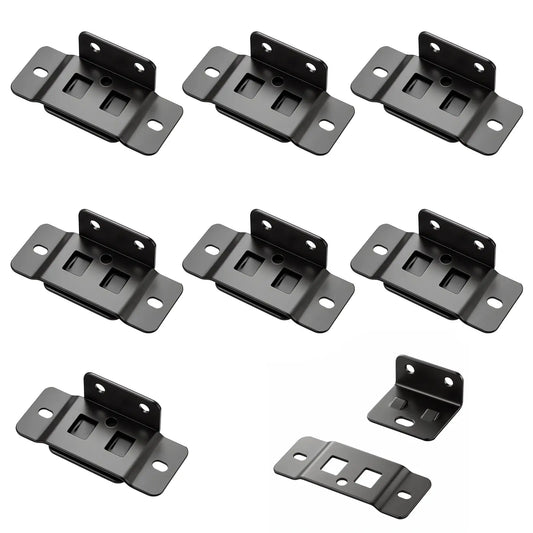 GJANSH 8 Pack Quick Fitting Furniture Joint Bracket, Duty Corner Brace Joint Right Angle Bracket, Stainless Steel Furniture Corner Connectors with Screws for Drawers, Cabinets, Tables, and Chairs