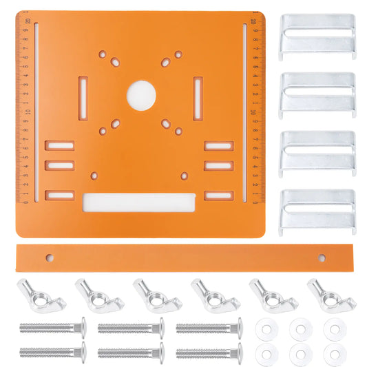 GJANSH Universal Cutting Machine Base Plate Kit 28 x 20cm Woodworking Circular Saw Bottom Board 90 Degree 45 Degree Oblique Cutting,Thickness 0.23 inc
