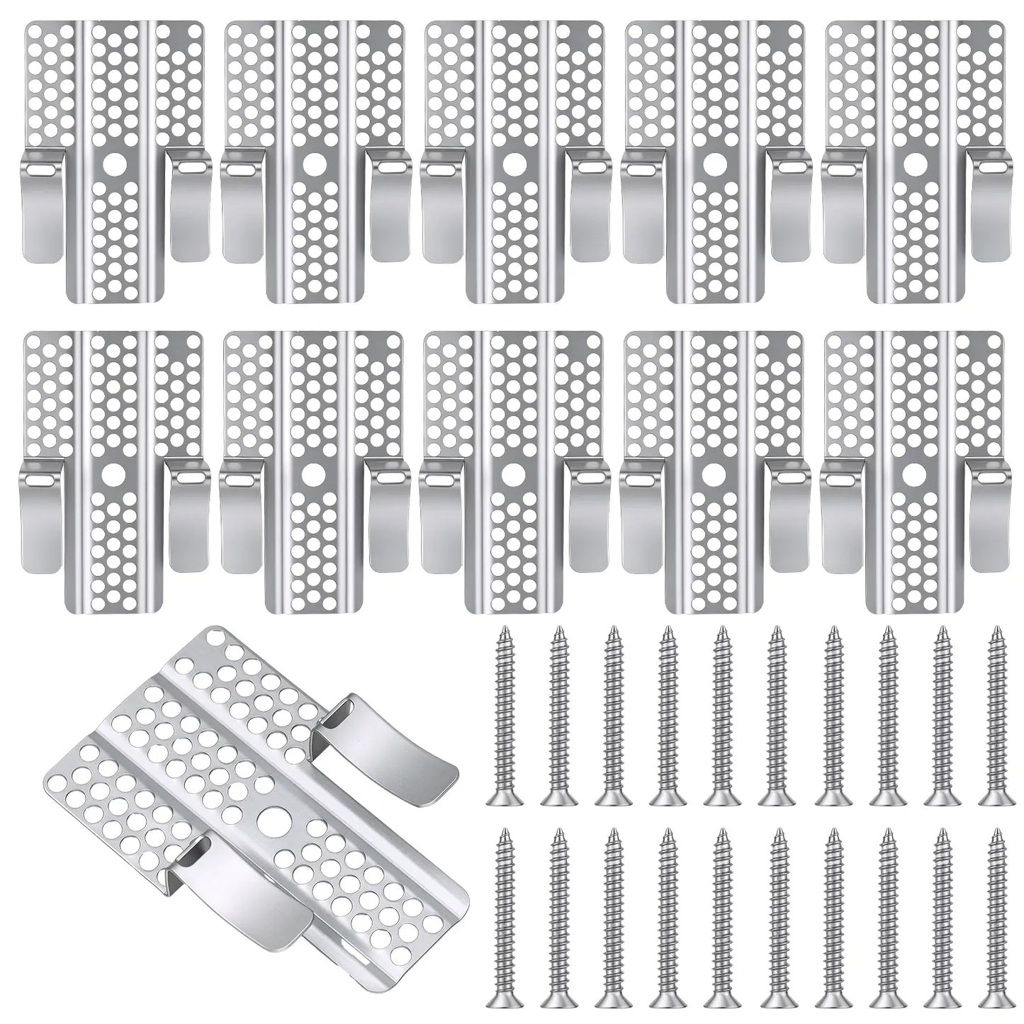 GJANSH Easy-to-Install 1/2-Inch Drywall Clips,Drywall Repair Tools, Professional Wall Hole Repair Kit and Drywall, Sturdy Metal-Backed Clips with Screws for Home Renovation