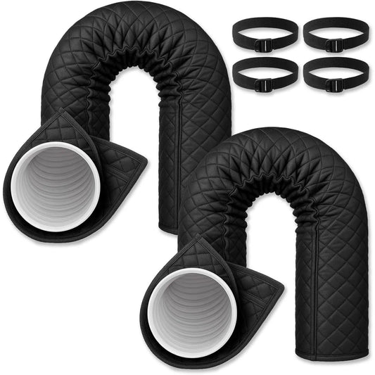 GJANSH 2 Pcs Air Conditioner Hose Cover Wrap - Ac Hose Duct Vent Insulation Sleeve Insulated Cover for Portable Ac for 5" & 5. 9" Diameter 60" Long Exhaust Hoses Tube (Black)