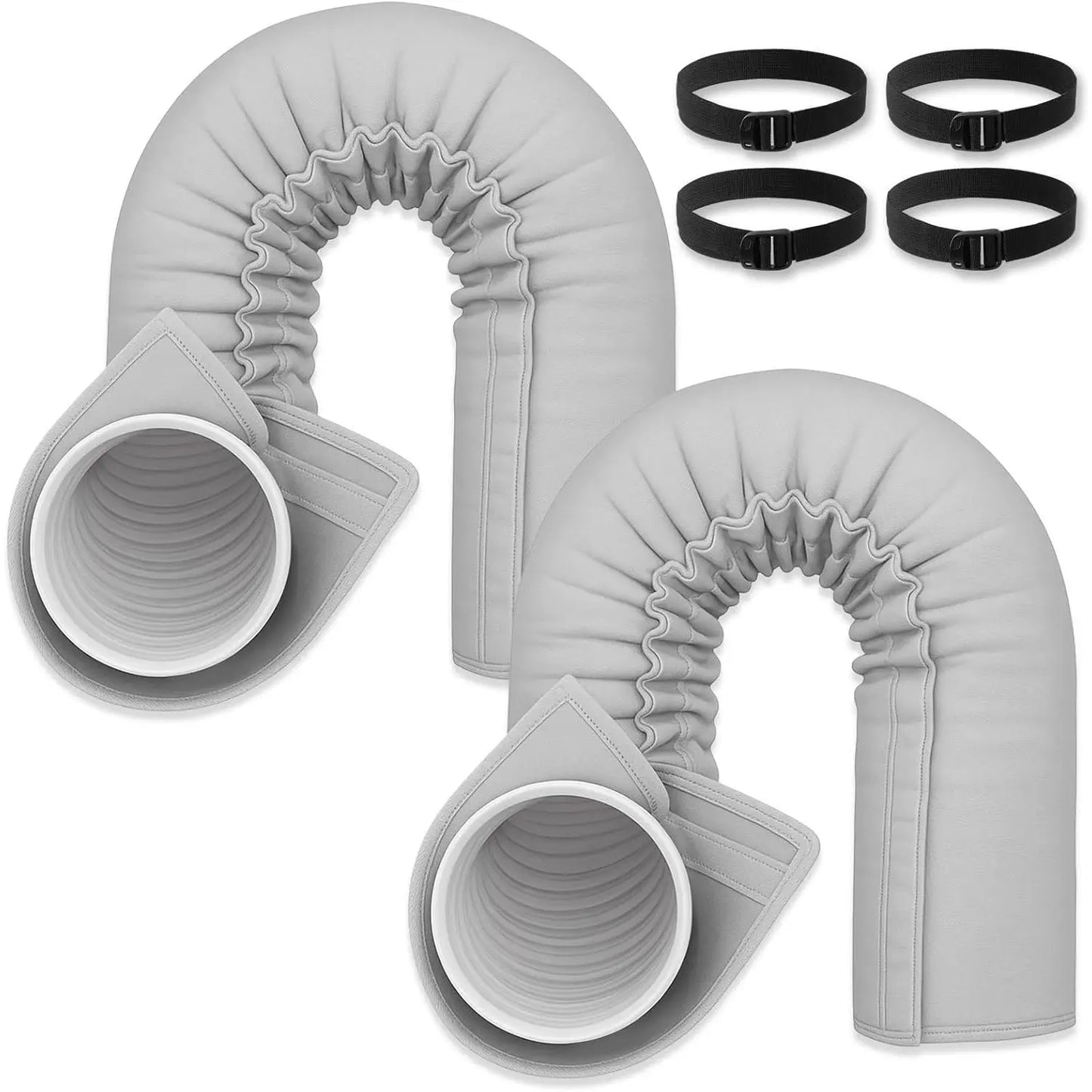 GJANSH 2 Pcs Air Conditioner Hose Cover Wrap - Ac Hose Duct Vent Insulation Sleeve Insulated Cover for Portable Ac for 5" & 5. 9" Diameter 60" Long Exhaust Hoses Tube (Black),fathersdaygift