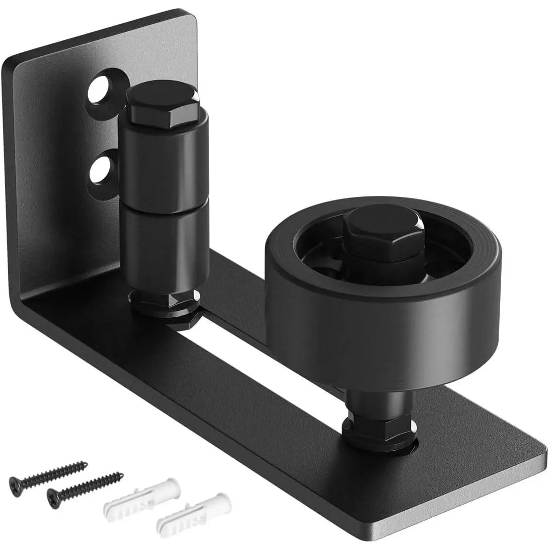 GJANSH 2 Pack Barn Door Floor Guide,8 Assemble Setup Options,Wall Mount System,Adjustable Stay Roller,Flush Flat Bottom Design