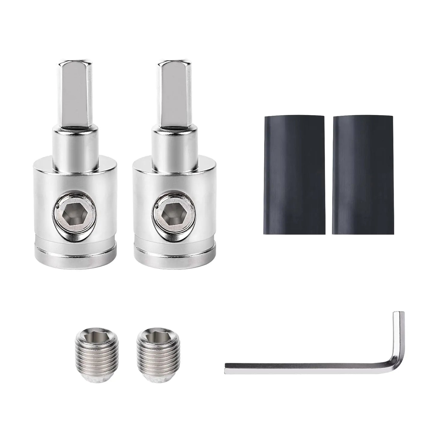 GJANSH 4PCS Heavy-Duty Car Stereo Audio Wire Reducer - 0 Gauge to 4 Gauge for Amp Input, AWG Pin Power & Ground Connection, Fits Most Cars